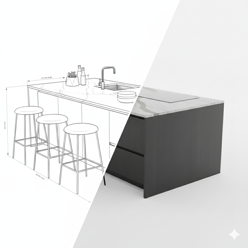 Kendin Yap Mobilya Projeleri Danışmanlığı Mutfak Adası