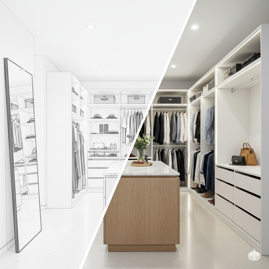 Kendin Yap Mobilya Projeleri Danışmanlığı Giyinme Odası Dolapları