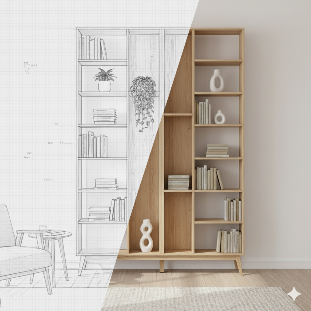 Kendin Yap Mobilya Projeleri Danışmanlığı Kapaksız Kitaplık Dolabı