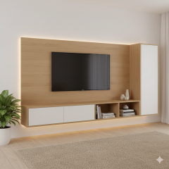 DIY Furniture Projects Consultancy TV Unit Cabinets with Wall Panels
