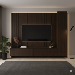 DIY Furniture Projects Consultancy TV Unit Cabinets with Wall Panels