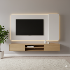 DIY Furniture Projects Consultancy TV Unit Cabinets with Wall Panels
