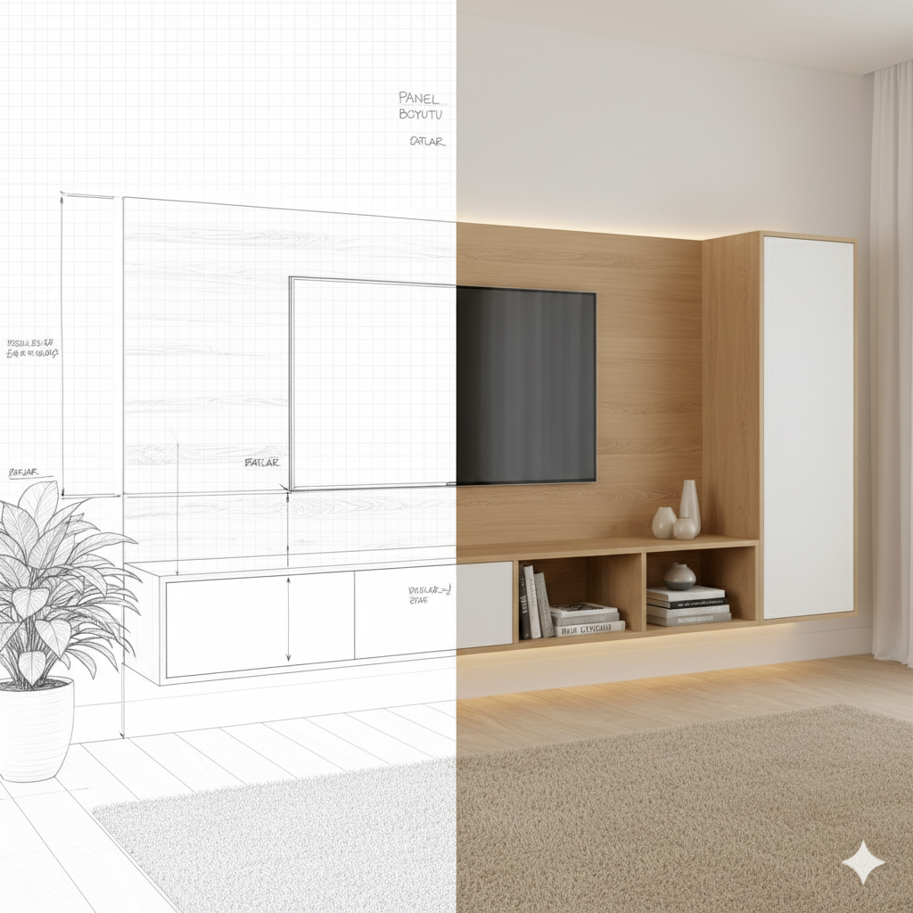 DIY Furniture Projects Consultancy TV Unit Cabinets with Wall Panels