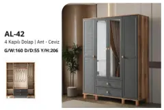 AL-42 4 Kapılı 2 Çekmeceli Gardrop