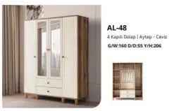 AL-48 4 Kapılı 2 Çekmeceli Gardrop