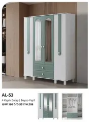 AL-53 4 Kapılı 2 Çekmeceli Gardrop
