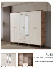 AL-62 6 Kapılı 2 Çekmeceli Gardrop