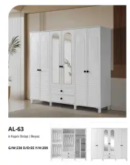 AL-63 6 Kapılı 2 Çekmeceli Gardrop