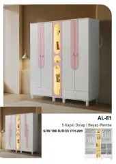 AL-81 5 Kapılı 2 Çekmeceli Gardrop
