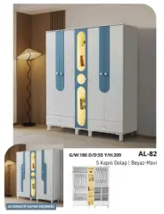 AL-82 5 Kapılı 2 Çekmeceli Gardrop