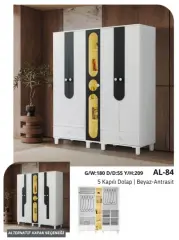 AL-84 5 Kapılı 2 Çekmeceli Gardrop