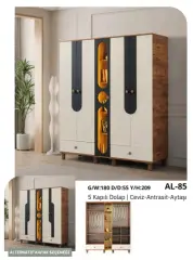 AL-85 5 Kapılı 2 Çekmeceli Gardrop