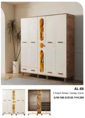 AL-88 5 Kapılı 2 Çekmeceli Gardrop